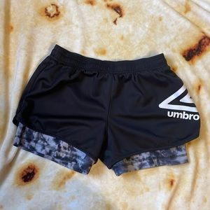 Umbro shorts with longer piece underneath